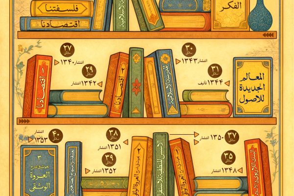 اینفوگرافیک آثار شهید صدر بر اساس سال نگارش یا انتشار
